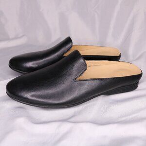 Dansko Black Leather Slip-On Mule Flats Size 38